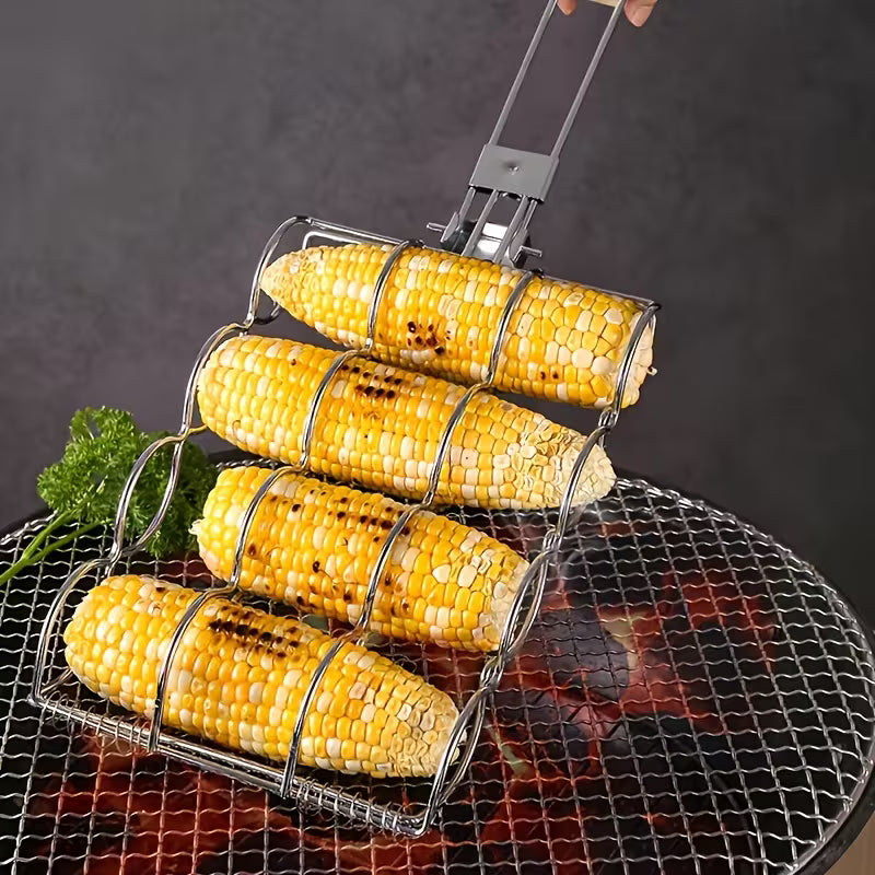 One Metal Grilling Basket for BBQ Sausages