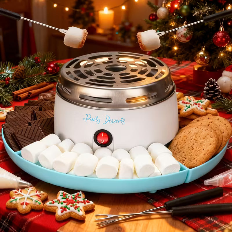 Electric S'mores Station, Indoor Tabletop Marshmallow Roaster Kit