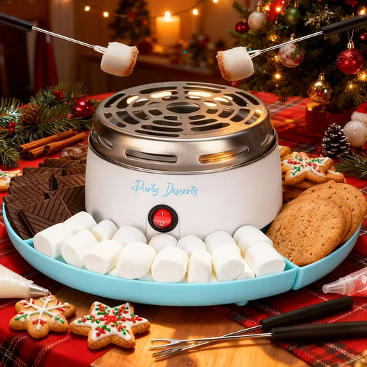 Electric S'mores Station, Indoor Tabletop Marshmallow Roaster Kit