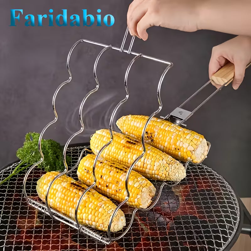 One Metal Grilling Basket for BBQ Sausages